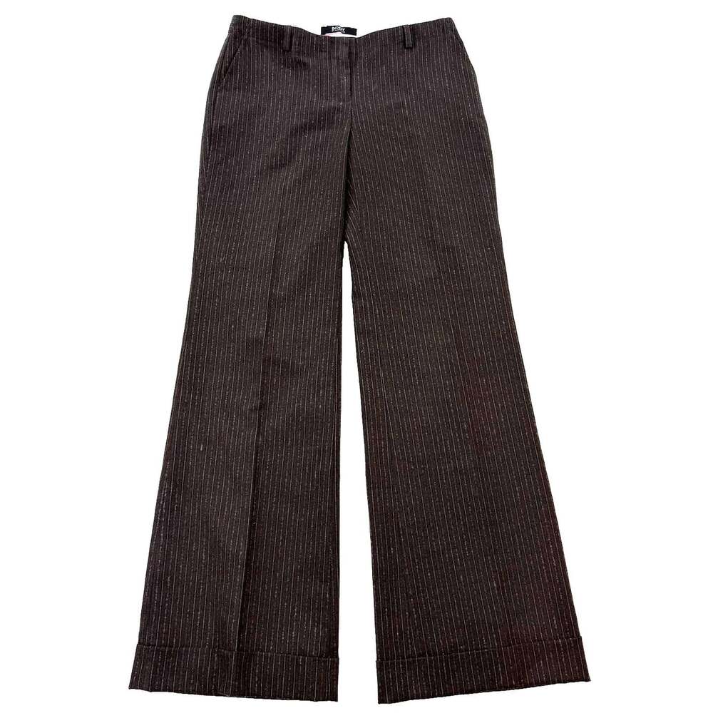 Body by Victoria Marisa Fit Y2K Brown Pinstripe Wide Leg Wool Blend Office Pants